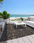 LOOMLAN Rugs Zara Blue Washable Indoor-Outdoor Rug