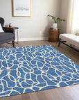 LOOMLAN Rugs Zarelia Blue Washable Indoor-Outdoor Rug