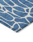 LOOMLAN Rugs Zarelia Blue Washable Indoor-Outdoor Rug
