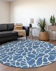 LOOMLAN Rugs Zarelia Blue Washable Indoor-Outdoor Rug