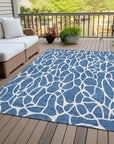 LOOMLAN Rugs Zarelia Blue Washable Indoor-Outdoor Rug