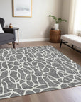 LOOMLAN Rugs Zarelia Gray Washable Indoor-Outdoor Rug