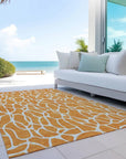 LOOMLAN Rugs Zarelia Orange Washable Indoor-Outdoor Rug