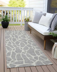LOOMLAN Rugs Zarelia Silver Washable Indoor-Outdoor Rug
