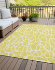 LOOMLAN Rugs Zarelia Yellow Washable Indoor-Outdoor Rug