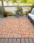 LOOMLAN Rugs Zarifa Orange Washable Indoor-Outdoor Rug
