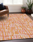 LOOMLAN Rugs Zarifa Orange Washable Indoor-Outdoor Rug