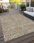 LOOMLAN Rugs Zena Beige Washable Indoor-Outdoor Rug