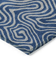 LOOMLAN Rugs Zena Blue Washable Indoor-Outdoor Rug