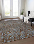 Zena Brown Washable Indoor - Outdoor Rug - LOOMLAN - LOOMLAN Rugs - Outdoor Rugs