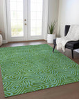 LOOMLAN Rugs Zena Green Washable Indoor-Outdoor Rug