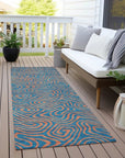 LOOMLAN Rugs Zena Teal Washable Indoor-Outdoor Rug