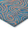 LOOMLAN Rugs Zena Teal Washable Indoor-Outdoor Rug