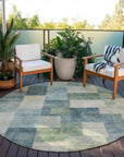 LOOMLAN Rugs Zenia Blue Washable Indoor-Outdoor Rug