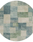 LOOMLAN Rugs Zenia Blue Washable Indoor-Outdoor Rug