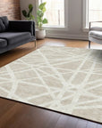 LOOMLAN Rugs Zephina Beige Washable Indoor-Outdoor Rug