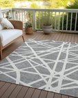 LOOMLAN Rugs Zephina Gray Washable Indoor-Outdoor Rug