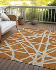 LOOMLAN Rugs Zephina Orange Washable Indoor-Outdoor Rug