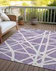LOOMLAN Rugs Zephina Purple Washable Indoor-Outdoor Rug