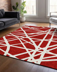 LOOMLAN Rugs Zephina Red Washable Indoor-Outdoor Rug
