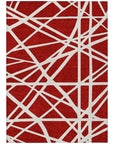 LOOMLAN Rugs Zephina Red Washable Indoor-Outdoor Rug