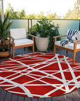LOOMLAN Rugs Zephina Red Washable Indoor-Outdoor Rug