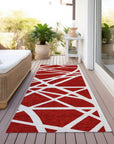 LOOMLAN Rugs Zephina Red Washable Indoor-Outdoor Rug