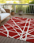 LOOMLAN Rugs Zephina Red Washable Indoor-Outdoor Rug