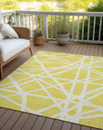 LOOMLAN Rugs Zephina Yellow Washable Indoor-Outdoor Rug