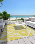 LOOMLAN Rugs Zephina Yellow Washable Indoor-Outdoor Rug