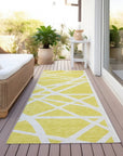 LOOMLAN Rugs Zephina Yellow Washable Indoor-Outdoor Rug