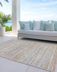 LOOMLAN Rugs Zephyna Orange Washable Indoor-Outdoor Rug