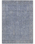 LOOMLAN Rugs Zia Blue Washable Indoor-Outdoor Rug