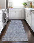 LOOMLAN Rugs Zia Blue Washable Indoor-Outdoor Rug
