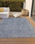 LOOMLAN Rugs Zia Blue Washable Indoor-Outdoor Rug
