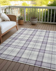 LOOMLAN Rugs Zinara Purple Washable Indoor-Outdoor Rug
