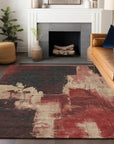 LOOMLAN Rugs Zireya Red Washable Indoor-Outdoor Rug
