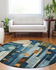 LOOMLAN Rugs Ziva Blue Washable Indoor-Outdoor Rug