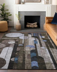 LOOMLAN Rugs Ziva Brown Washable Indoor-Outdoor Rug