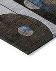 LOOMLAN Rugs Ziva Brown Washable Indoor-Outdoor Rug