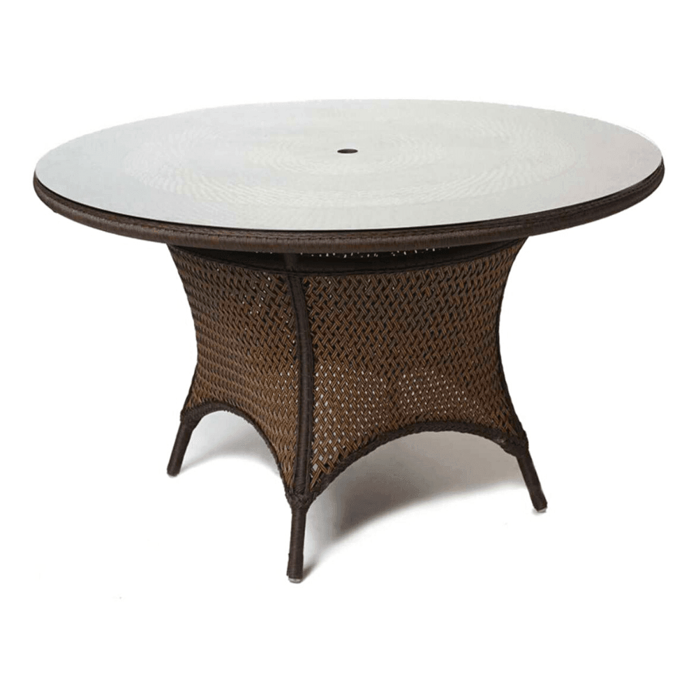 LOOMLAN Outdoor - Grand Traverse Patio Round Dining Table With Glass Top Lloyd Flanders - Outdoor Dining Tables
