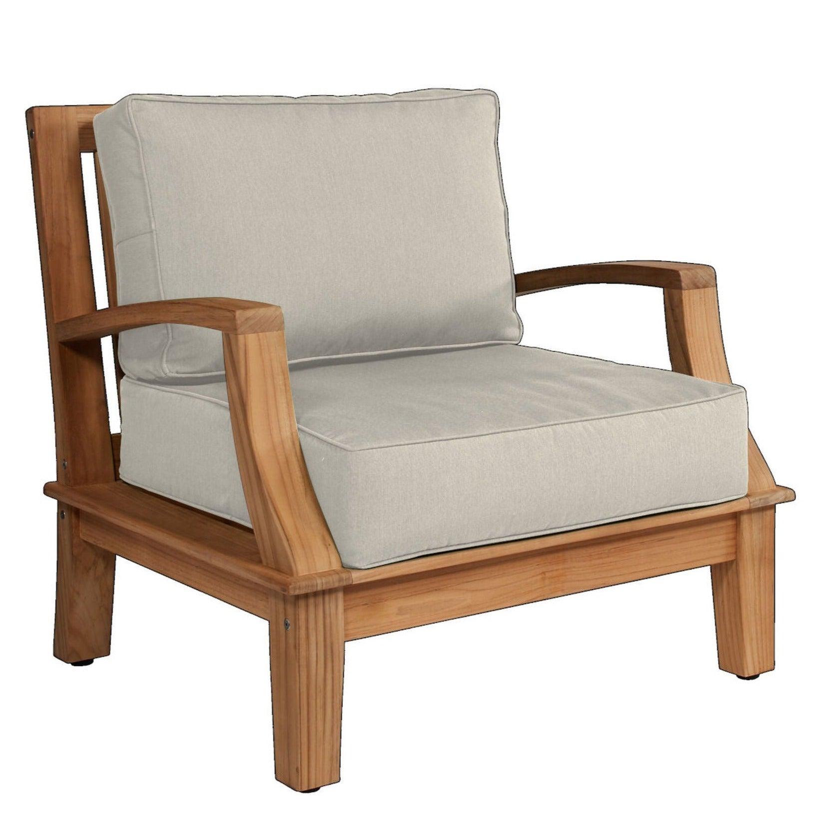 LOOMLAN Outdoor - Grande Teak Club Chair with Sunbrella Cushion - Outdoor Lounge Chairs
