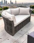LOOMLAN Outdoor - Graphite Canopy Daybed With Sunbrella All Weather Patio Furniture - Outdoor Cabanas & Loungers