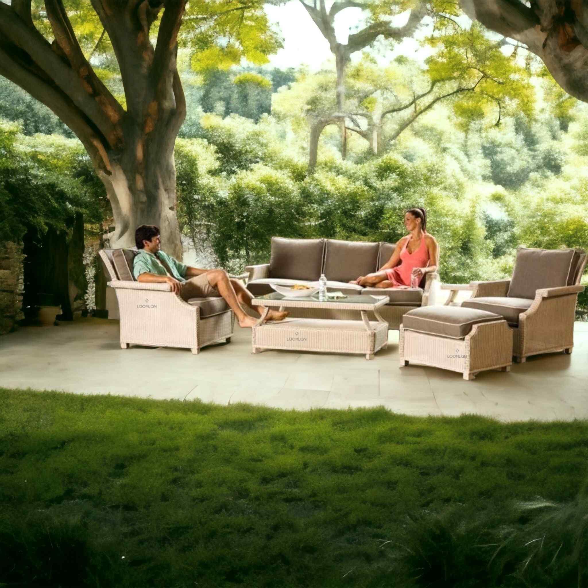 LOOMLAN Outdoor - Hamptons All-Weather 3 Seater Sofa Wicker Outdoor Furniture Lloyd Flanders - Outdoor Sofas & Loveseats