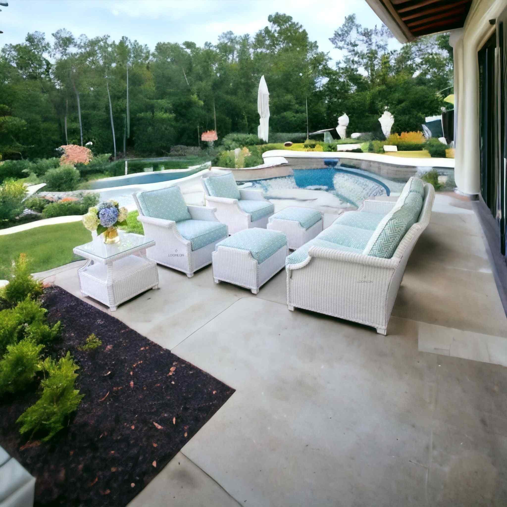 LOOMLAN Outdoor - Hamptons All-Weather 3 Seater Sofa Wicker Outdoor Furniture Lloyd Flanders - Outdoor Sofas & Loveseats