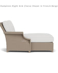 LOOMLAN Outdoor - Hamptons Right Arm Chaise Unit All-Weather Outdoor Furniture - Outdoor Modulars