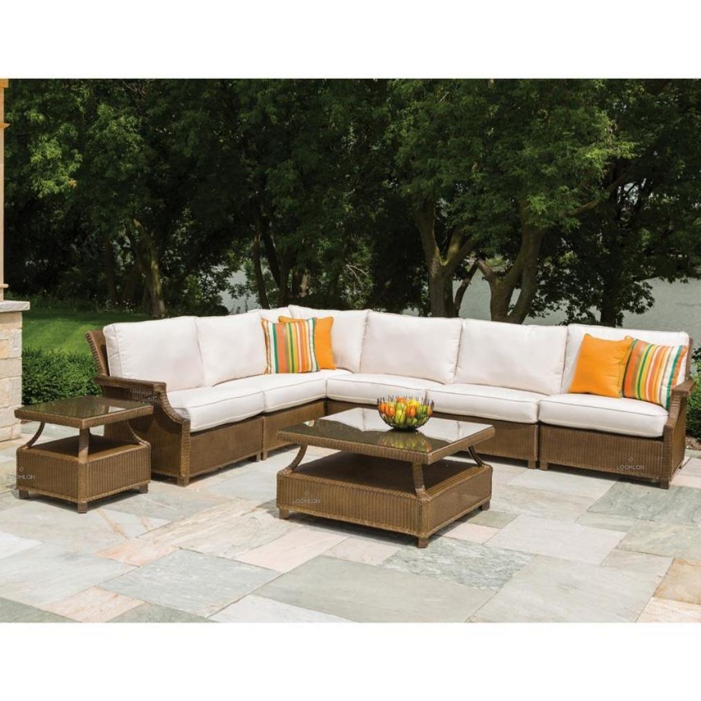 LOOMLAN Outdoor - Hamptons Single Corner Sectional Wicker Outdoor Furniture Lloyd Flanders - Outdoor Modulars