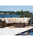 LOOMLAN Outdoor - Hamptons Wedge Corner Sectional Wicker Outdoor Furniture Lloyd Flanders - Outdoor Modulars