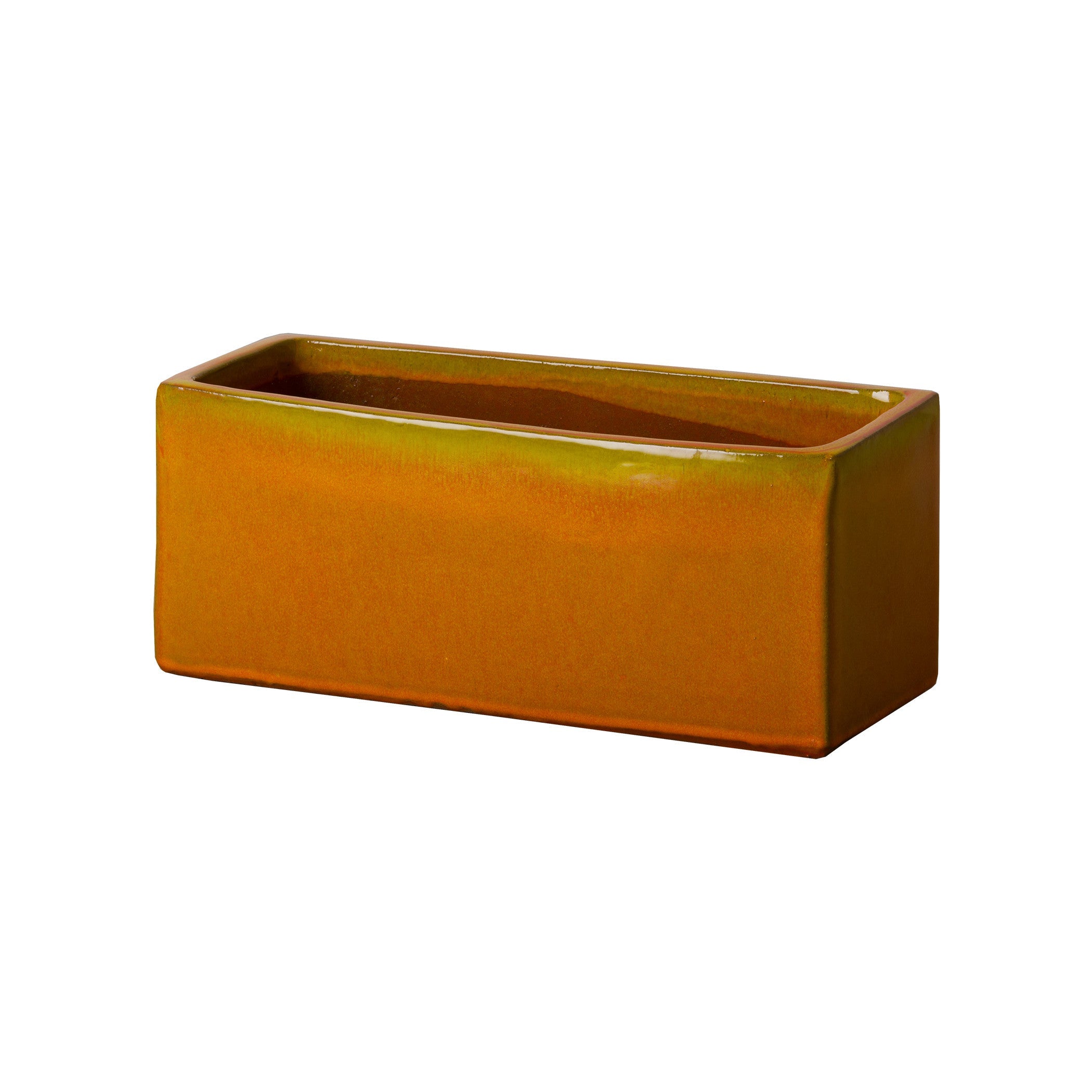Rectangular Window Box Ceramic Planter-Outdoor Planters-Emissary-20" L-Burnt Orange-LOOMLAN