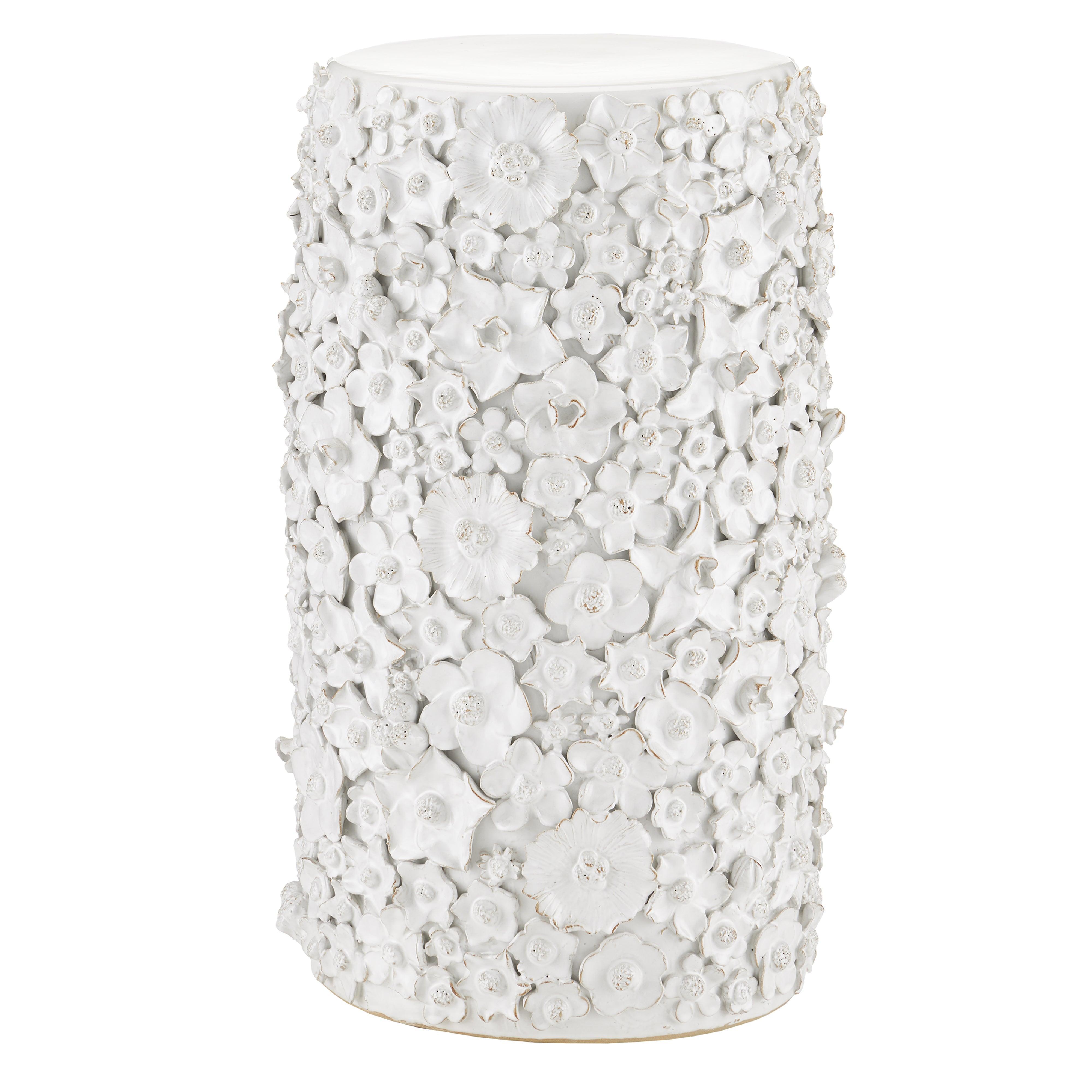 LOOMLAN Outdoor - Jessamine White Accent Table - Outdoor Side Tables
